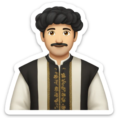 georgian man in traditional clothes with khinkali sticker