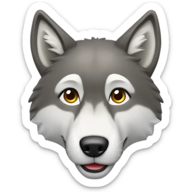 animal loup tien un coeur sticker