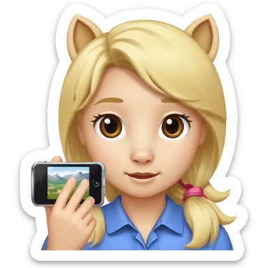 pony blonde taking photo sticker