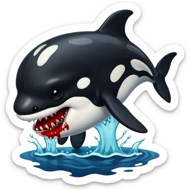 orca as a zombie sticker