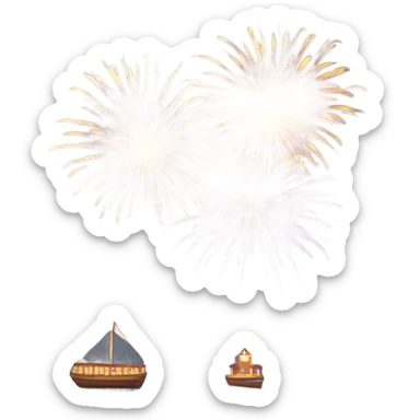 seaside fireworks sticker