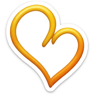 a heart that it’s color is between yellow and orange sticker