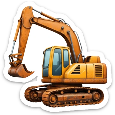 Pain on an excavator sticker