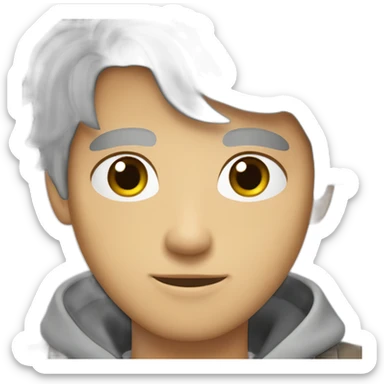 Privacy threat hunter no mustache brown eyebrows gray hair sticker