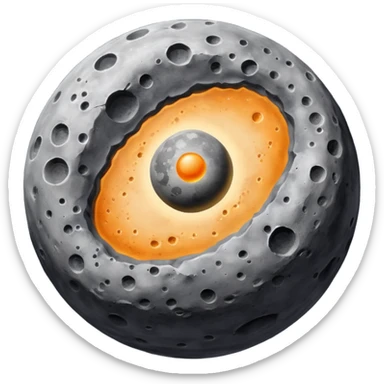 Mercury planet realistic rocky gray craters  sticker