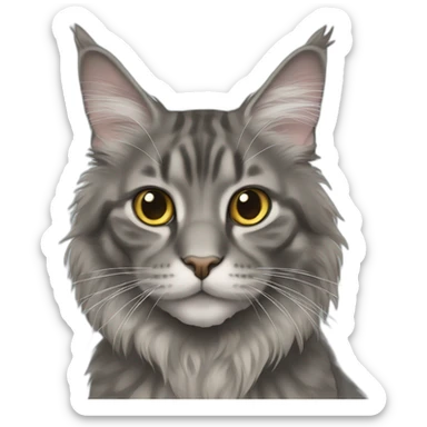 turtle grey Maine Coon cat sticker