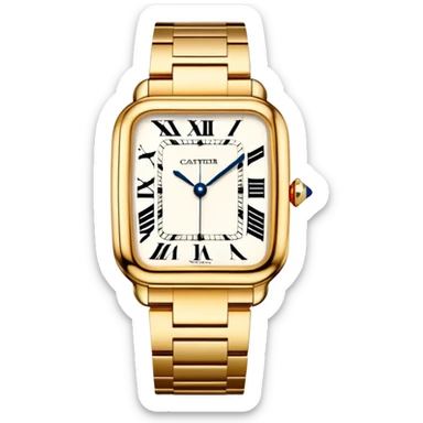 Cartier wristwatch, elegant and accurate, HD, iOS Apple emoji style sticker