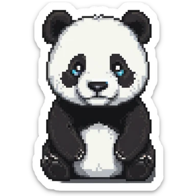 minecraft panda, blocky, pixelated sticker