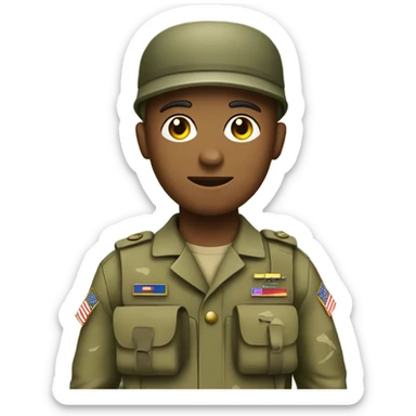 Army soldier with blue eyes and brown hair holding a sandwhich and a bible sticker