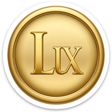 emoji of text "LUX" in times new roman font, caps lock sticker