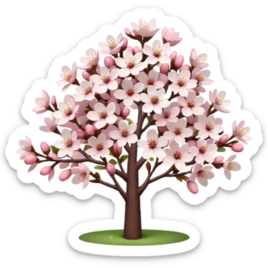 cherryblossom white bush sticker