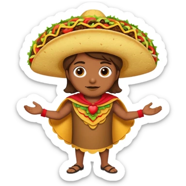 a hero who wear Taco costume  sticker