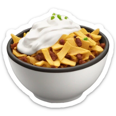A chipotle bowl with extra sour cream sticker