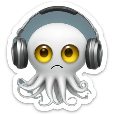 A Squid DJ'ing sticker
