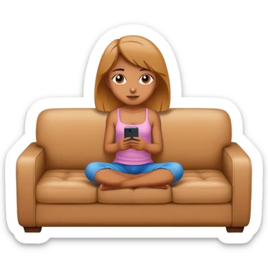 Girl sitting on a couch  sticker