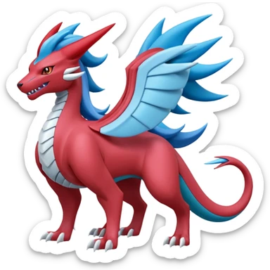 Masculine Suicune-Salamence-Amaura-Manectric-Pokémon-Fakémon-Digimon-fusion sticker