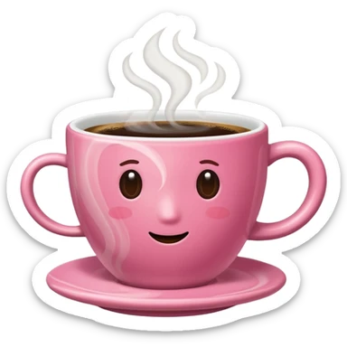 A pink cup of coffee sticker