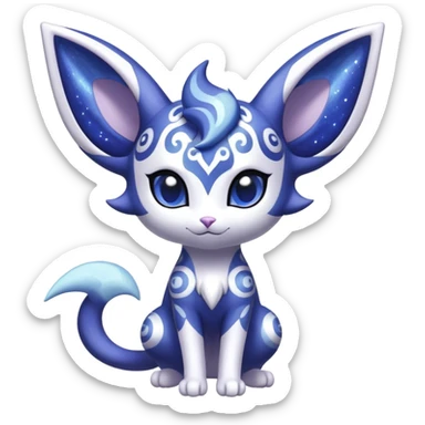 Shiny Exotic Cute Adorable Majestic Ethereal Sparkly Espeon-Meowstic-Hybrid-Creature with pattern-markings sticker