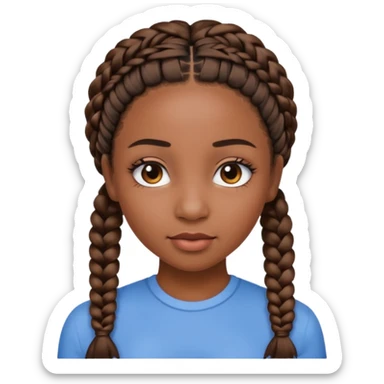 Black girl with braids and false lashes sticker