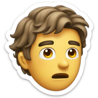 a dude sweating while looking afraid sticker