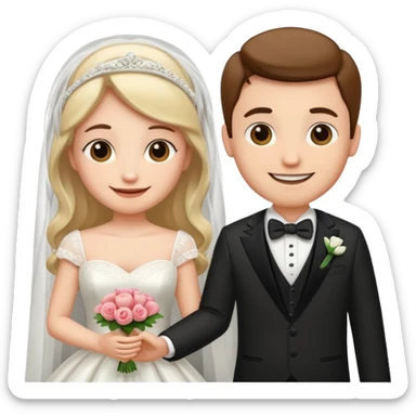 couple dressed as bride and groom sticker
