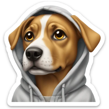 dog wearing a hoodie sticker
