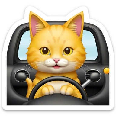 Gato conduciendo feliz sticker