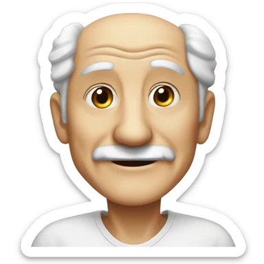 smiling old man portrait with small eyes and older appearance sticker