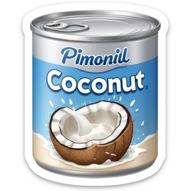 A can of coconut milk sticker