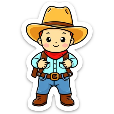 baby wearing cowboy hat sticker
