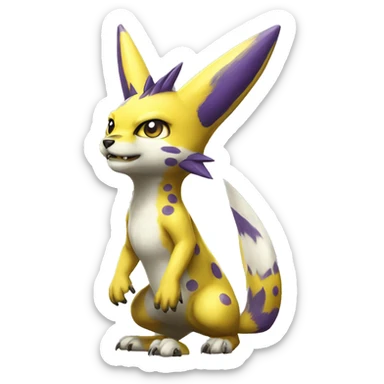 Lombax-Renamon full body with spots sticker