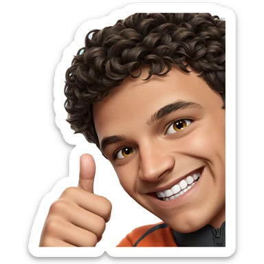 happy boy giving thumbs up sticker