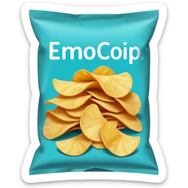 full turquoise colored potato chips sticker