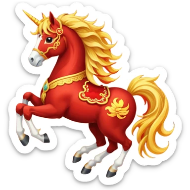 red fire horse emojis for chinese new year sticker