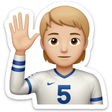 Number 5 raised hand sticker