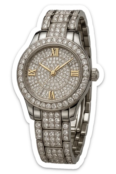 glamorous watch, luxurious and chic sticker