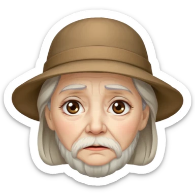 sad old women with hats with bearded sticker