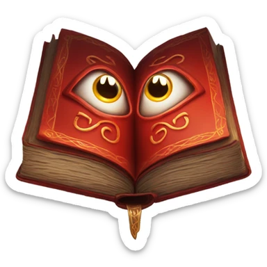 red magical book runic eye in middle sticker