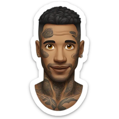 man face tattoos sticker