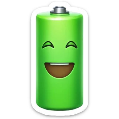  Green battery smiling sticker