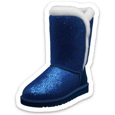 Realistic navy blue Sparkle glitter and fur Ugg boots. sticker