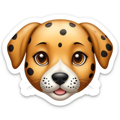 Spotted leopard dog with brown eyes sticker
