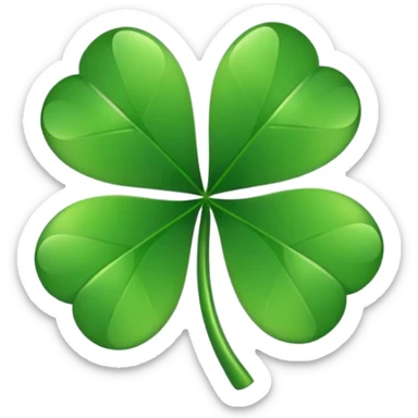 Lucky clover charm – green four-leaf clover. sticker