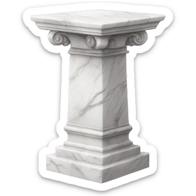 a white marble pedestal sticker