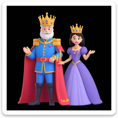 disney king and queen posing sticker
