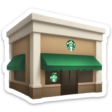 One coffee shop building with one starbucks logo no fonts sticker