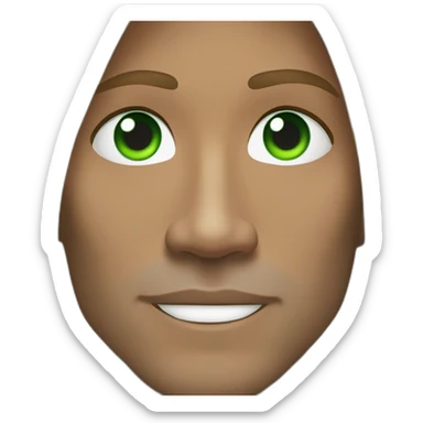 Dwayne Johnson with White girl green eyes ans very long dark blond hair sticker