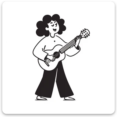 musician, hand drawn doodle style, sketchy, artistic sticker