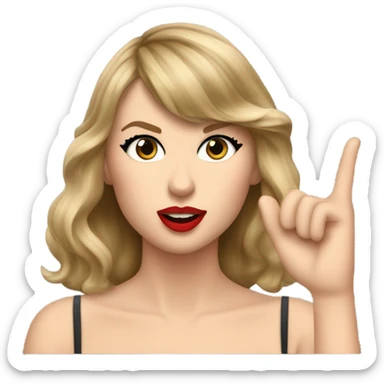 Taylor swift as the shh emoji  sticker