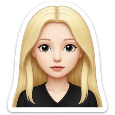 Bride of Dracula with long blonde hair, black outfit sticker